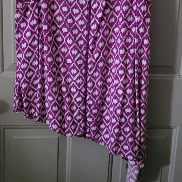St. John's Bay Purple & White Design Sleeveless Pullover Top Size 2X - Picture 2 of 5